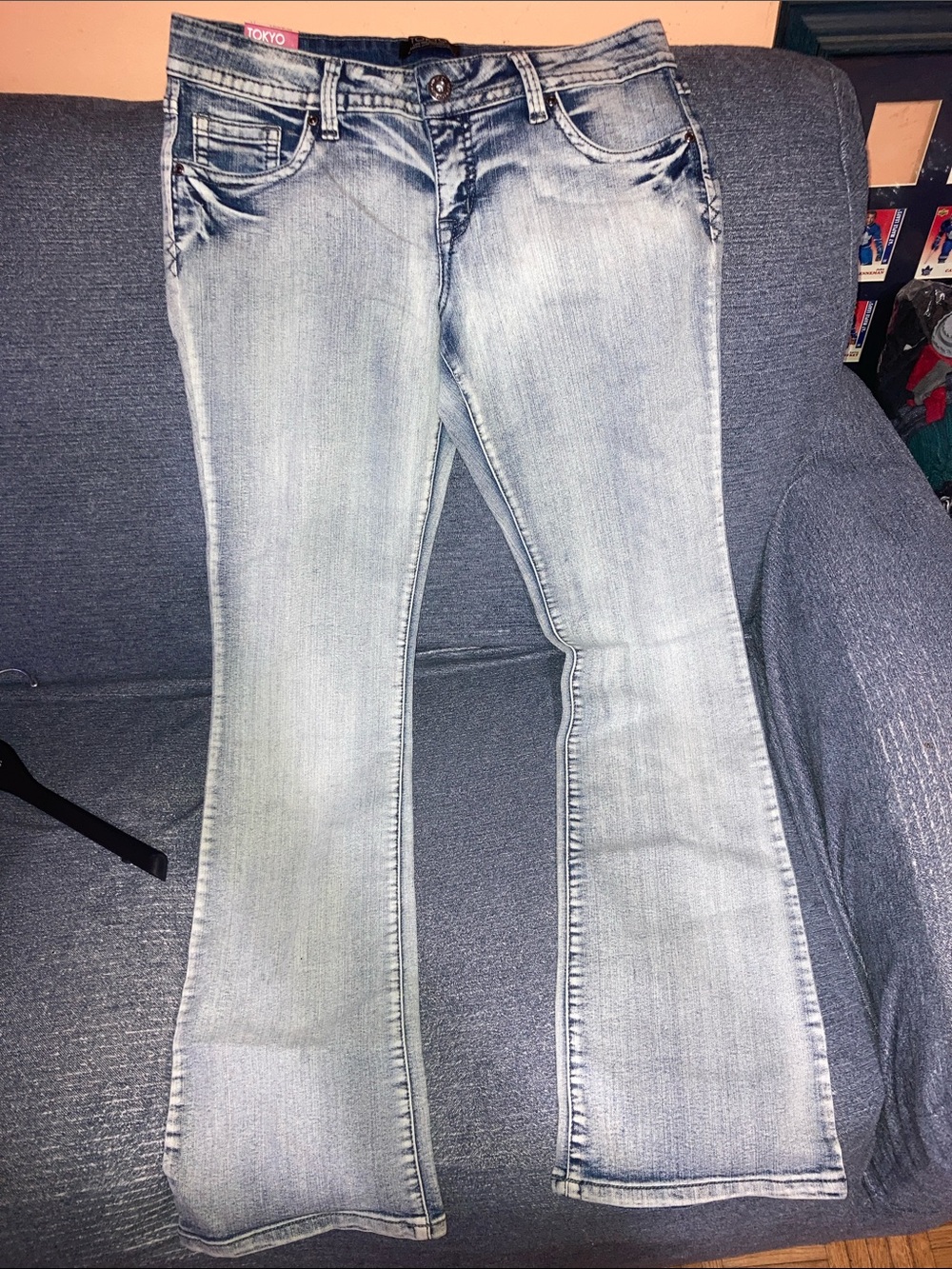 Glam Light Blue Boot Cut Jeans for Women